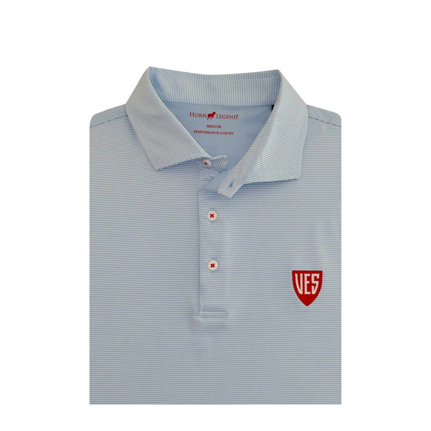 Horn Legend Classic Striped Polo - Serenity/White