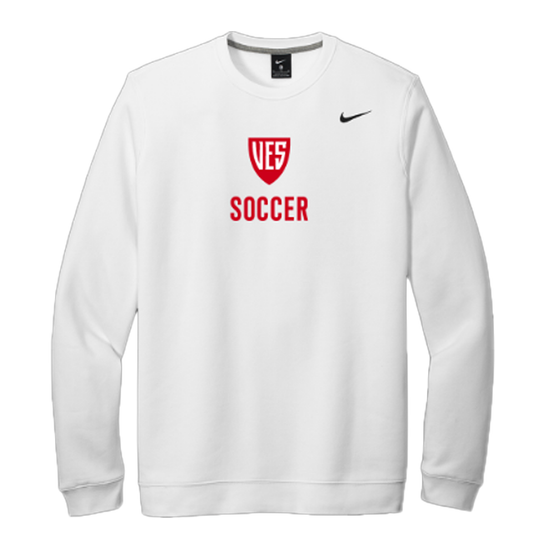 White Nike Fleece Crewneck - Soccer
