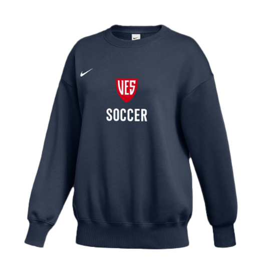 Women's Navy Nike Phoenix Fleece Crewneck - Soccer