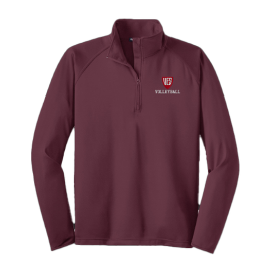 Men's Deep Garnet Sport-Tek, Sport-Wick, 1/4 Zip - Volleyball