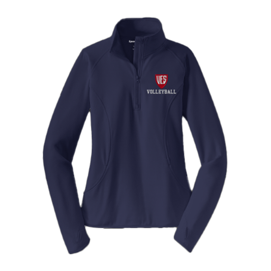 Women's Navy Sport-Tek, Sport-Wick, 1/4 Zip - Volleyball