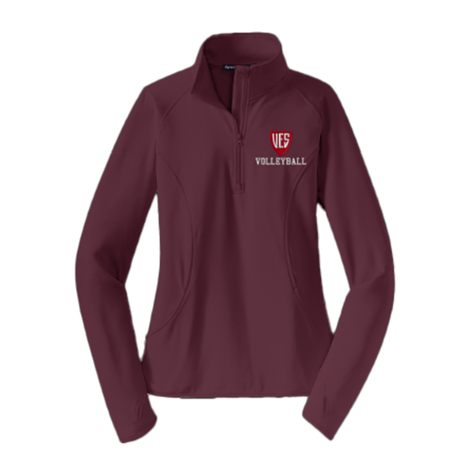 Women's Deep Garnet Sport-Tek, Sport-Wick, 1/4 Zip - Volleyball