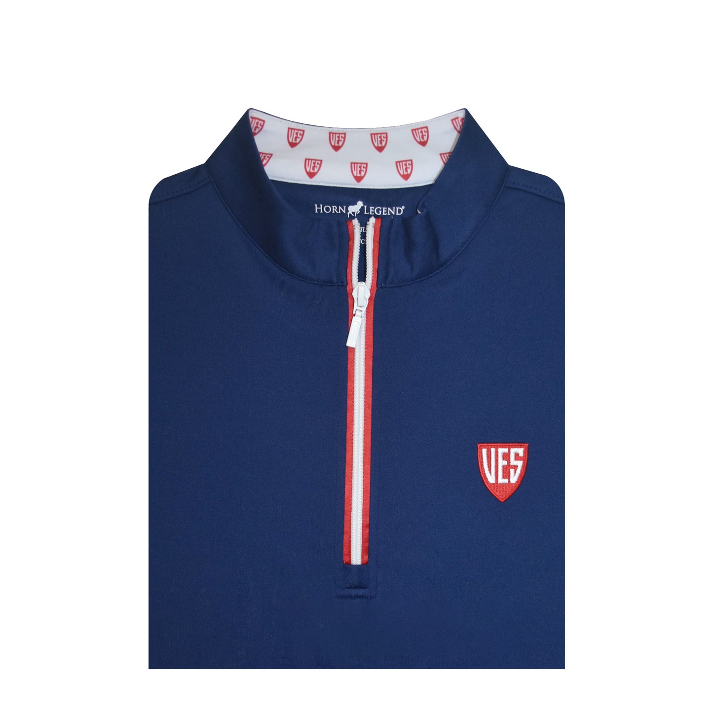 Horn Legend *WOMENS* 1/4 Zip Pullover - Navy with VES Logo Collar