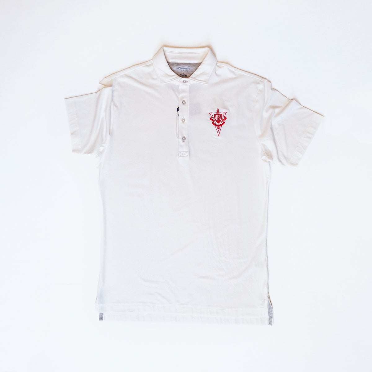 Johnnie-O Polo -White with Academic Shield