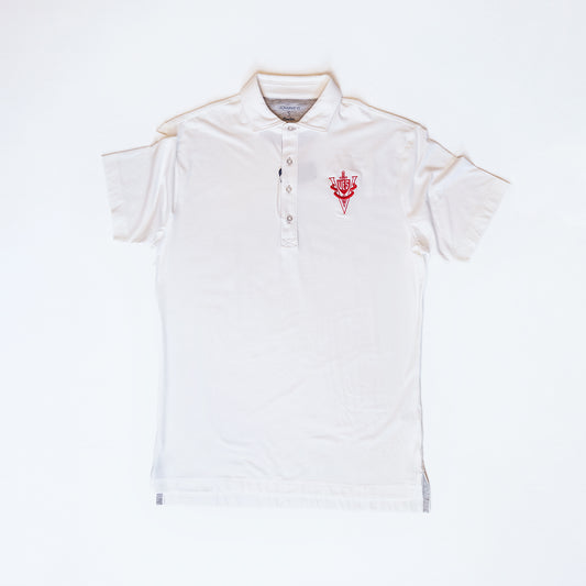 Johnnie-O Polo -White with Academic Shield