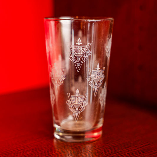 Academic Shield Etched Drinking Glass